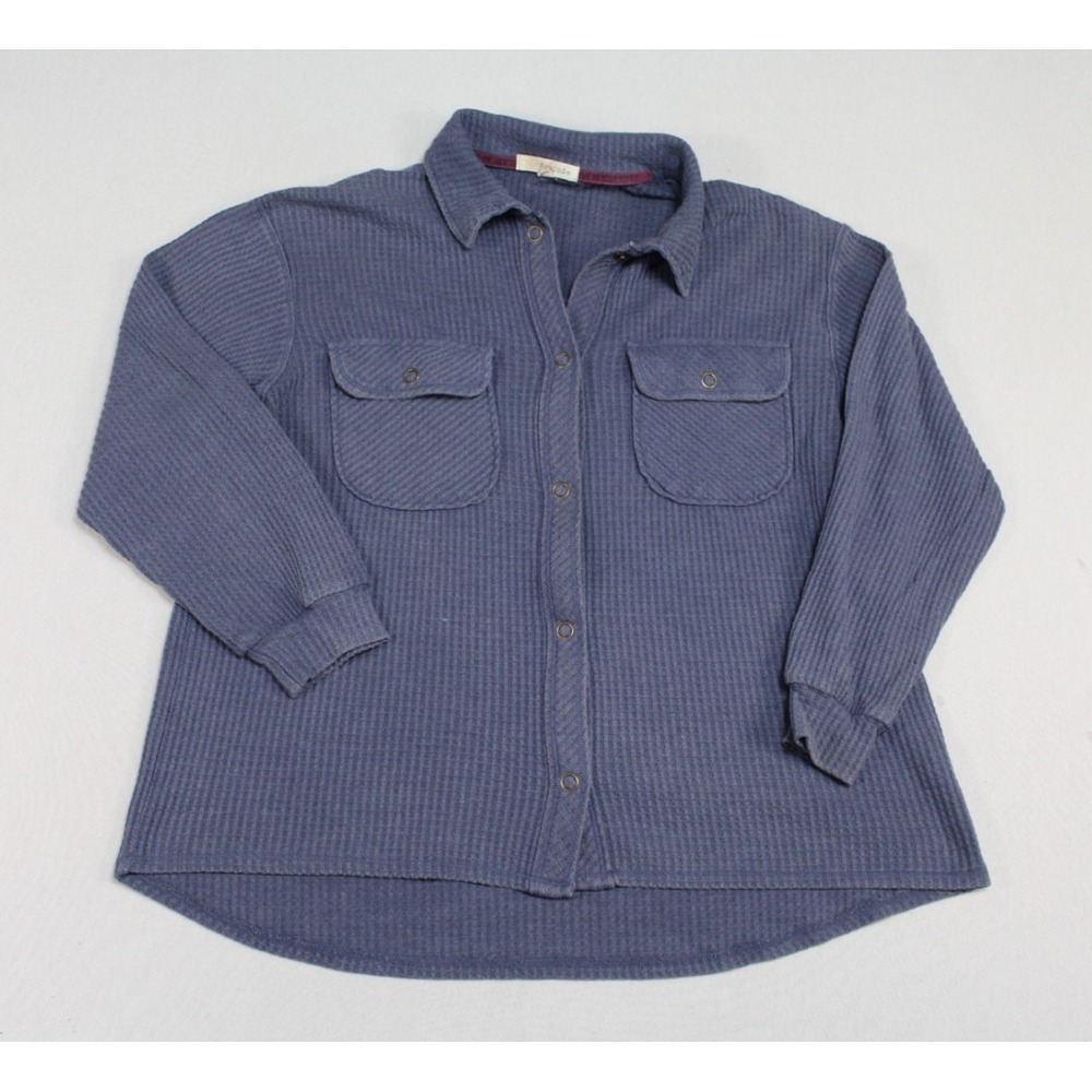 Rewash Men Blue Casual Button Down ong Sleeve Collar Size Large Stains